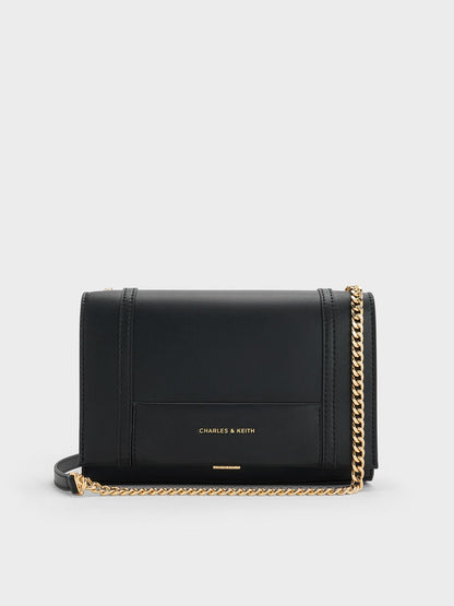 Shalia Chain-Strap Shoulder Bag - Black | CHARLES & KEITH