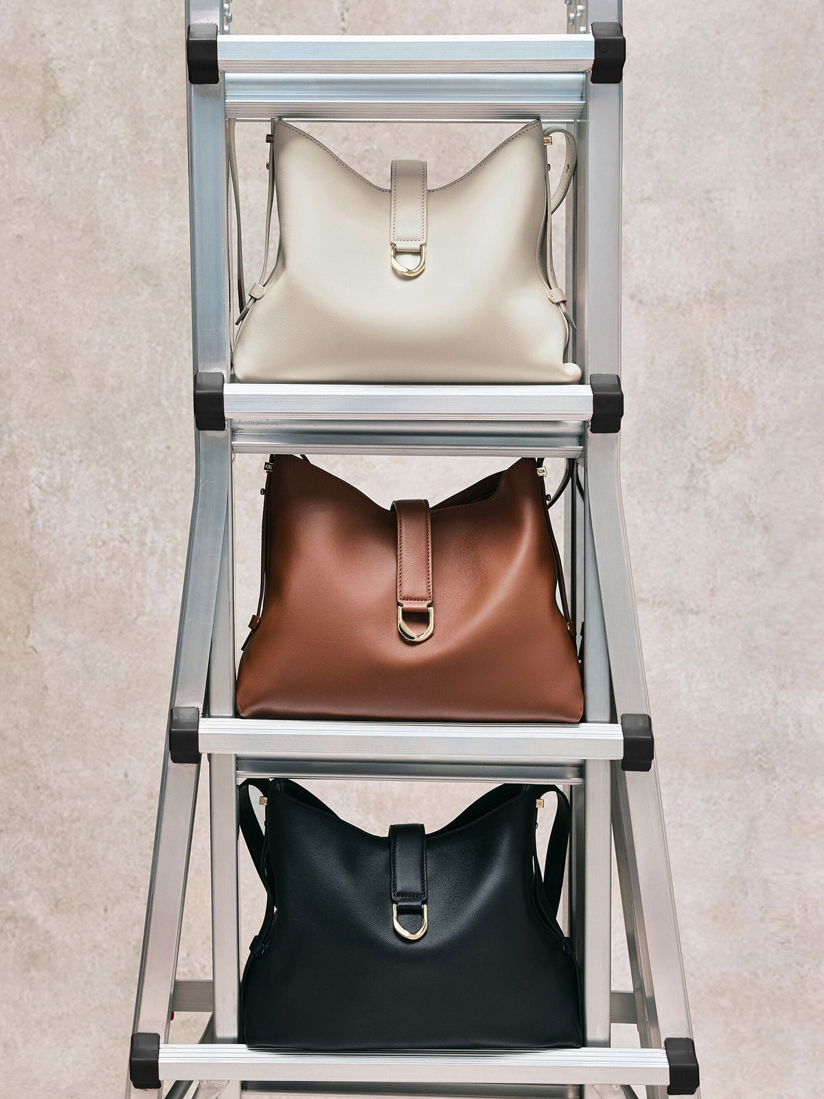 Gabine Leather Belted Hobo Bag - Chocolate | CHARLES & KEITH