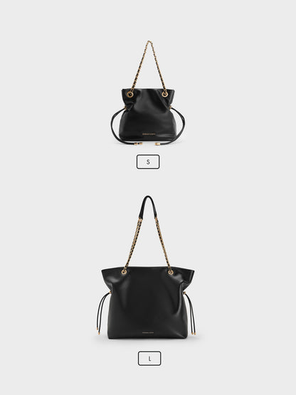 Arya Braided-Chain Tote Bag - Black | CHARLES & KEITH