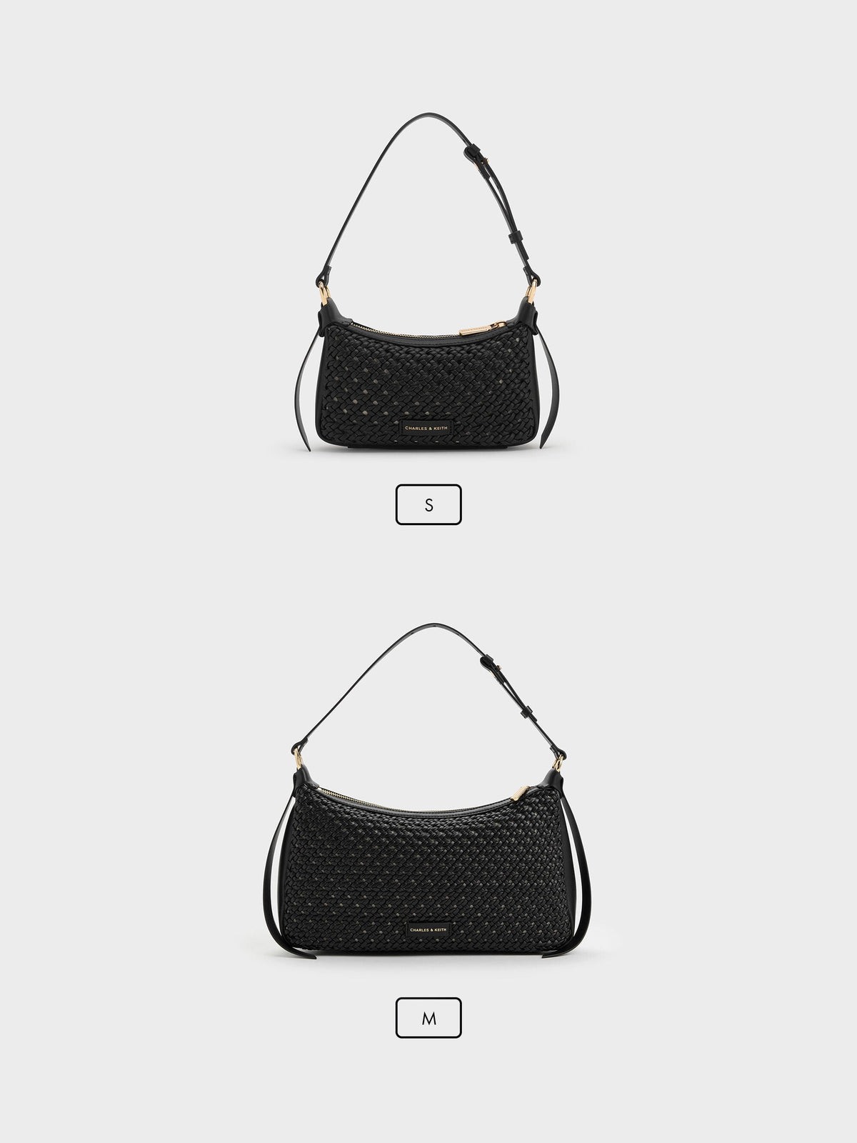 Mini Calla Woven Shoulder Bag - Black | CHARLES & KEITH