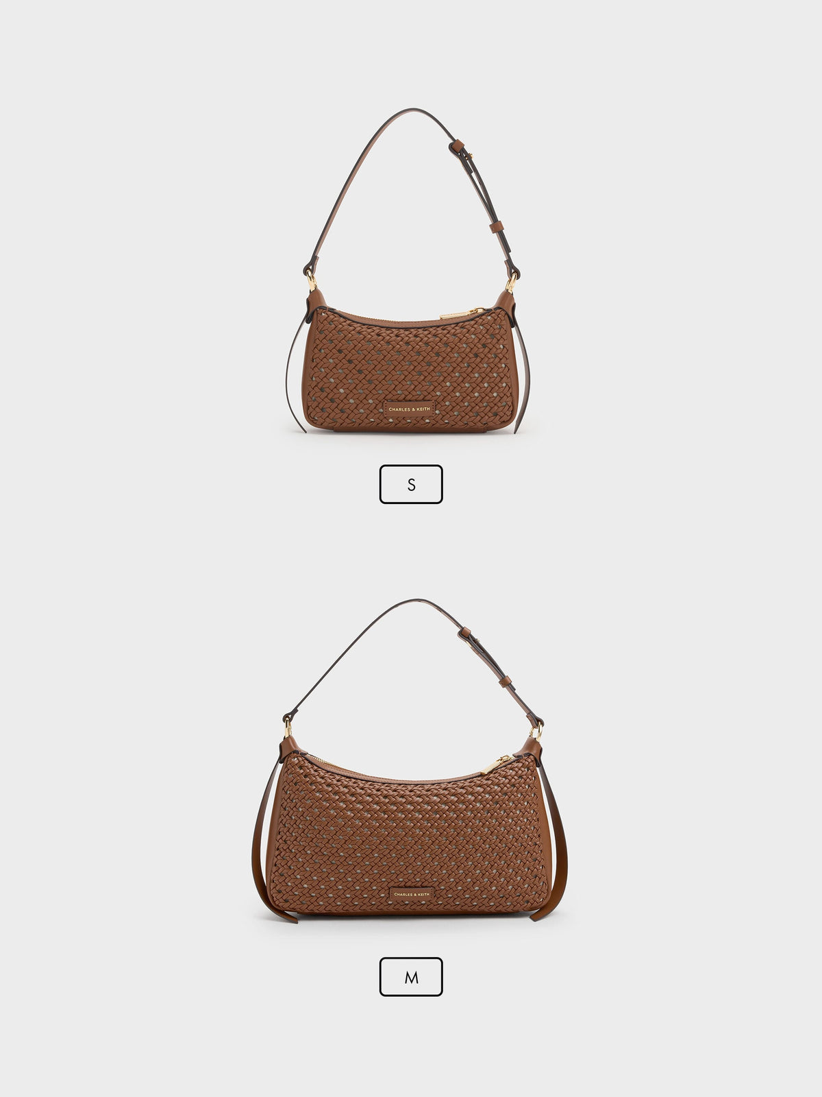 Calla Woven Shoulder Bag - Chocolate | CHARLES & KEITH