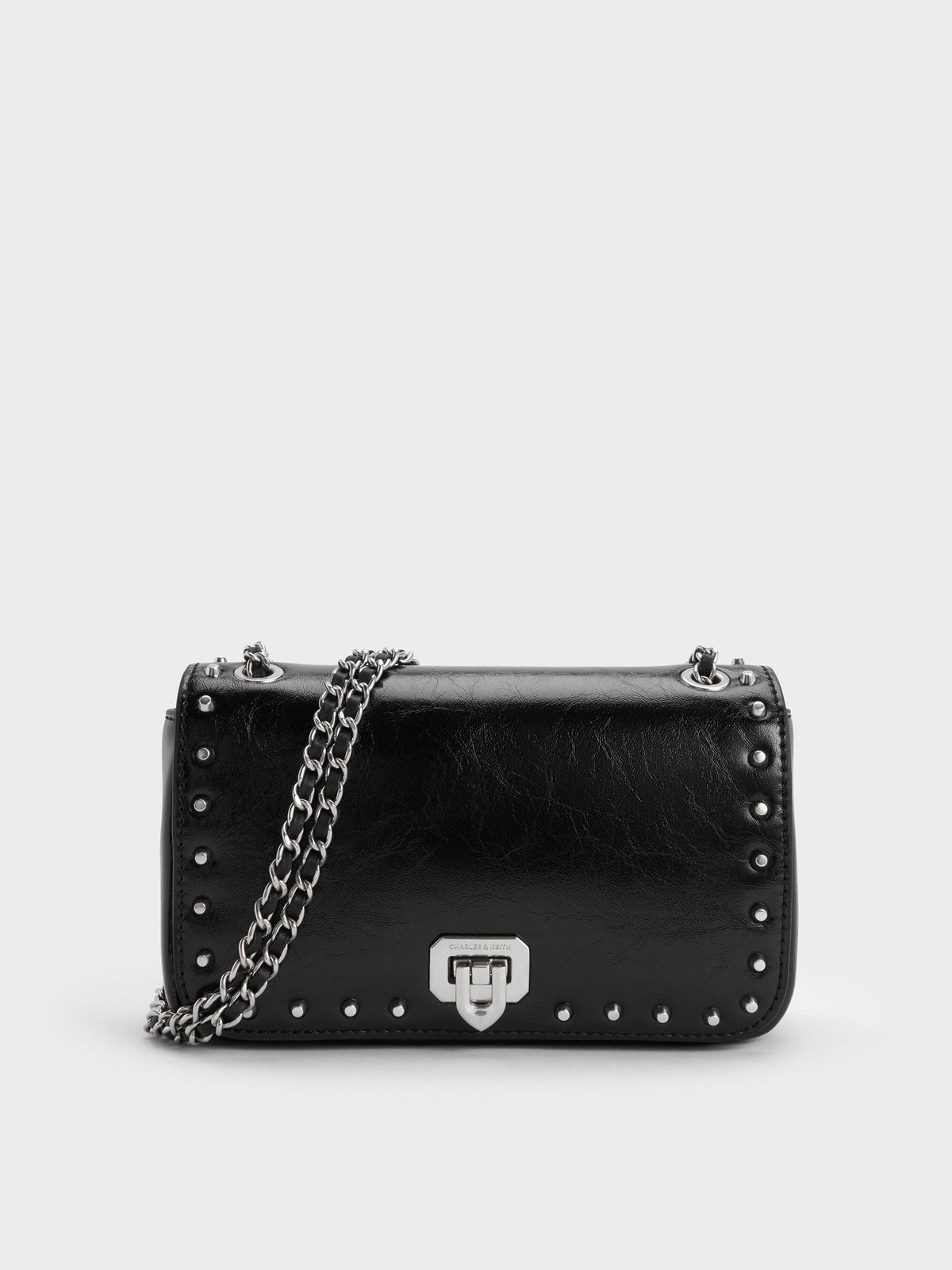 Arwen Studded Shoulder Bag - Noir | CHARLES & KEITH