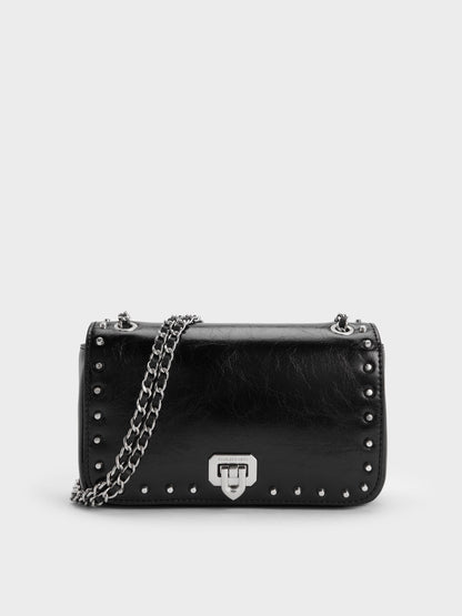 Arwen Studded Shoulder Bag - Noir | CHARLES & KEITH