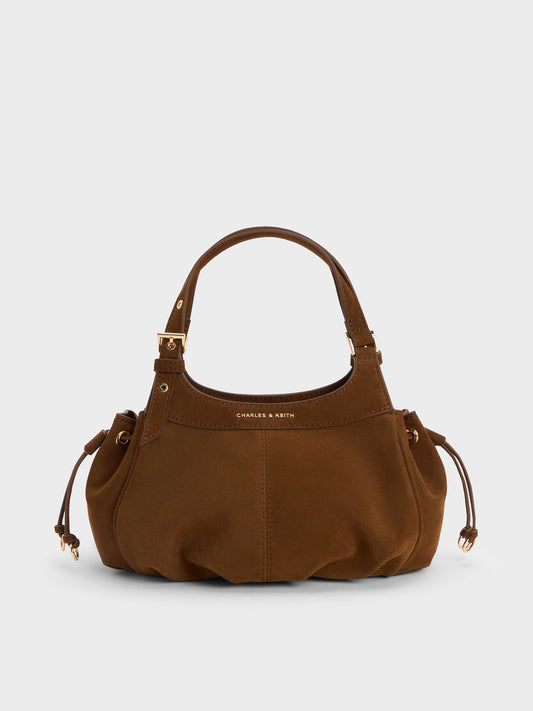 Mini Lillith Drawstring Bucket Bag - Pecan Brown | CHARLES & KEITH