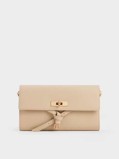 Tricha Knotted-Belt Crossbody Bag - Sand Beige | CHARLES & KEITH