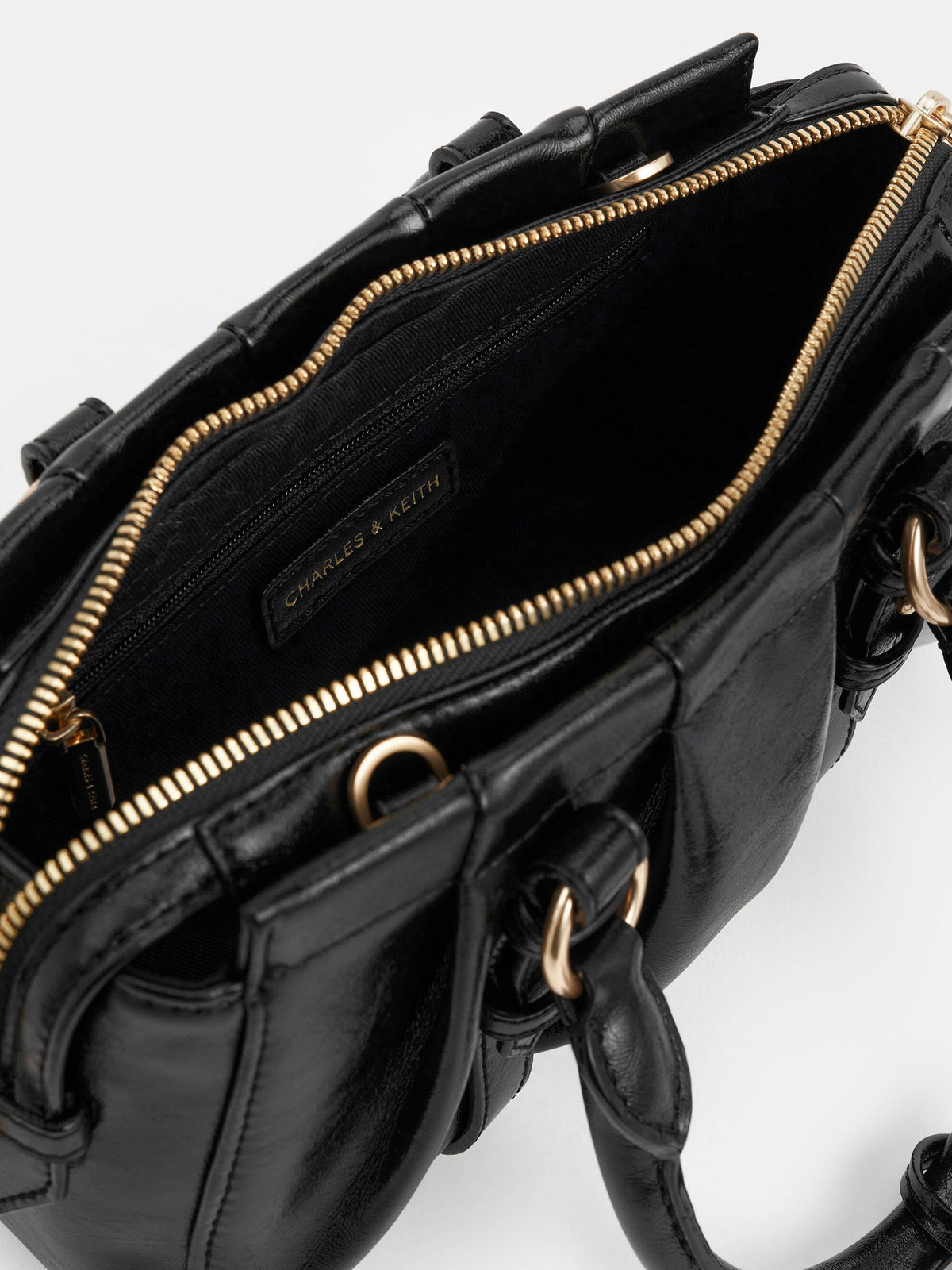 Britton Top Handle Tote Bag - Black | CHARLES & KEITH