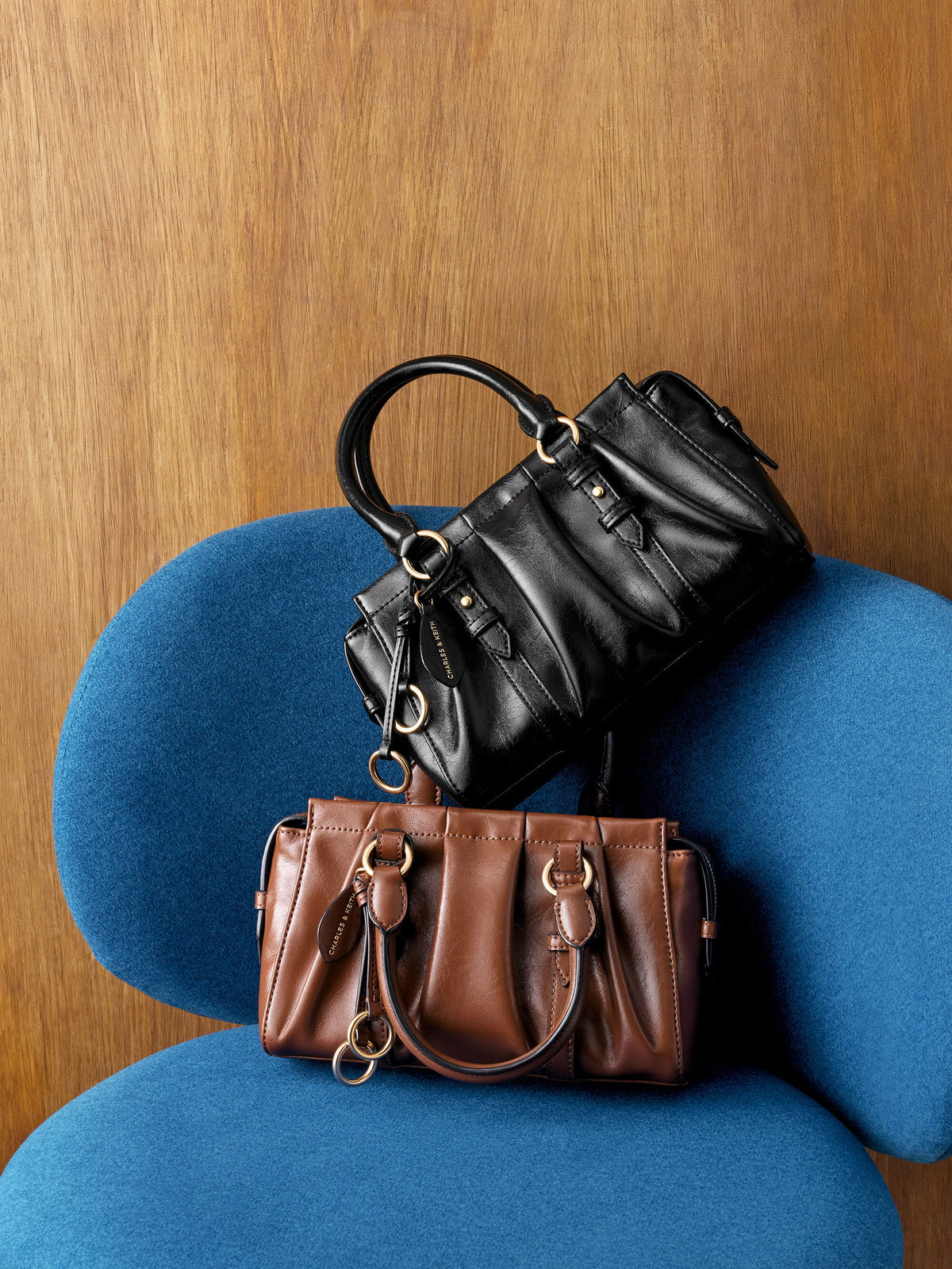 Britton Top Handle Tote Bag - Chocolate | CHARLES & KEITH