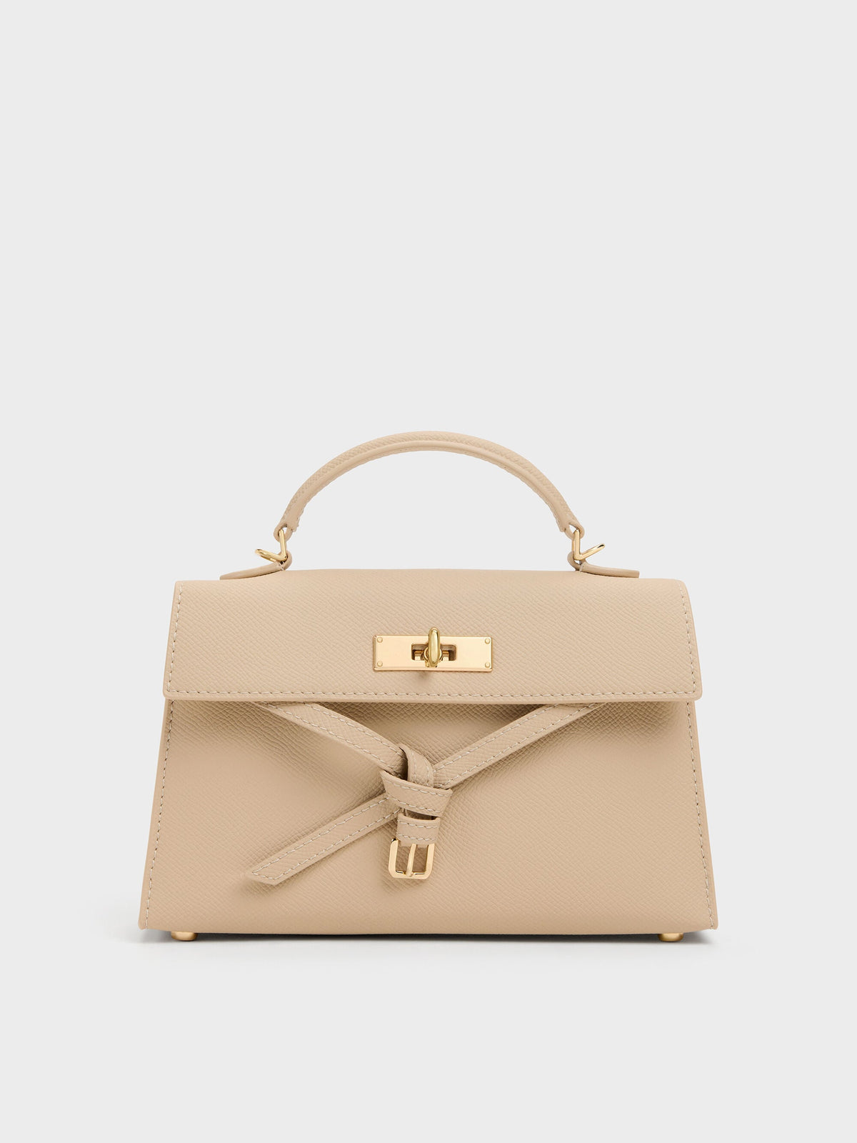 Tricha Knotted-Belt Top Handle Bag - Sand Beige | CHARLES & KEITH