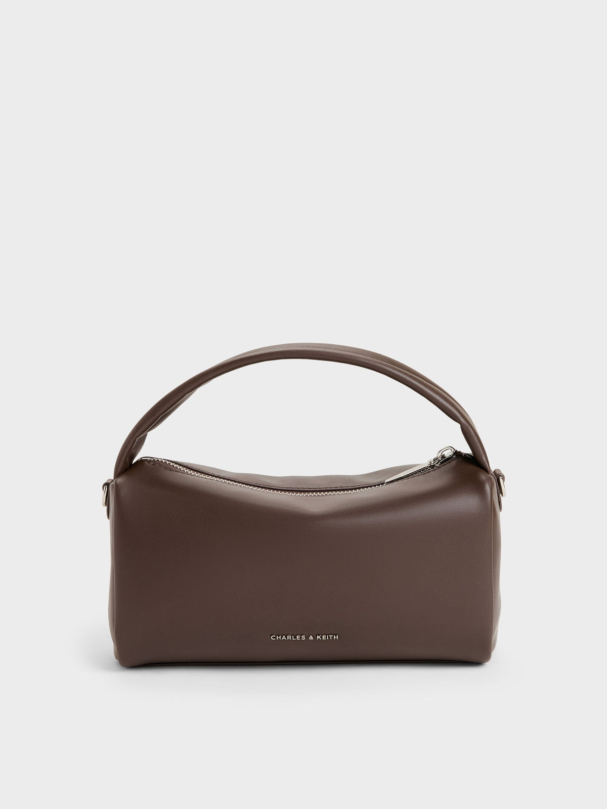 Reese Ruched Bow Top Handle Bag - Espresso Brown | CHARLES & KEITH