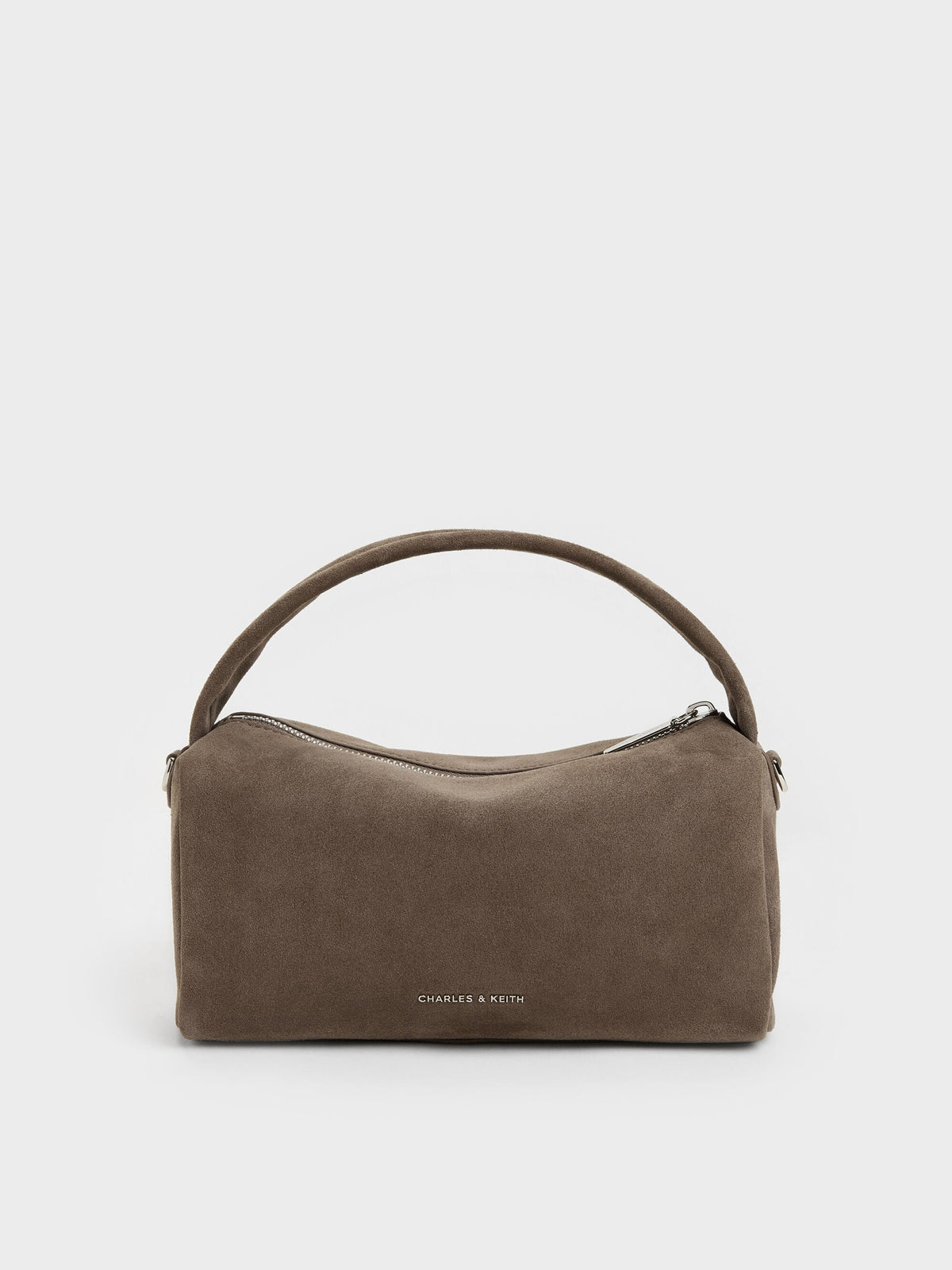 Reese Ruched Bow Top Handle Bag - Stone Grey | CHARLES & KEITH