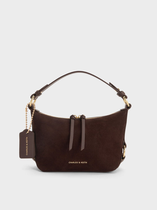 Tatiana Tassel Hobo Bag - Espresso Brown | CHARLES & KEITH