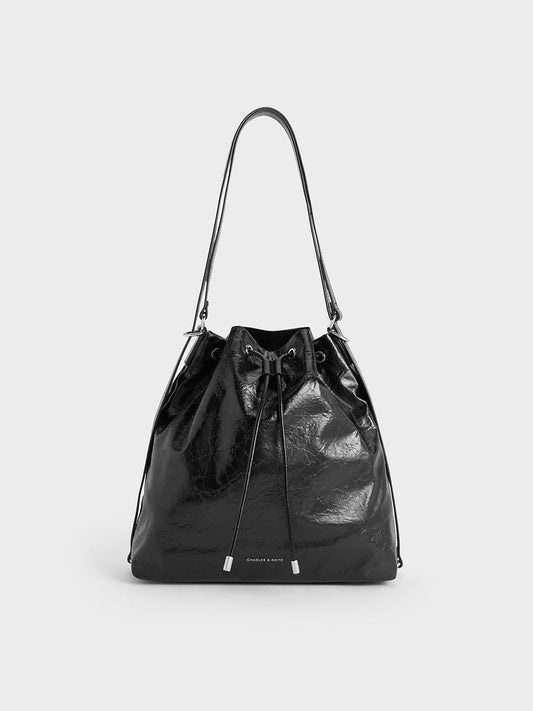 Neva Two-Way Bucket Bag - Noir | CHARLES & KEITH