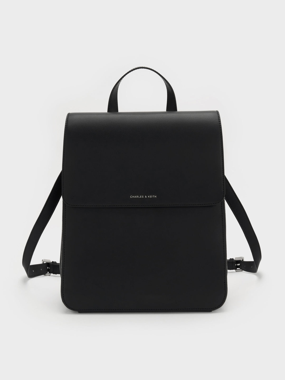 Octavia Front-Flap Backpack - Noir | CHARLES & KEITH