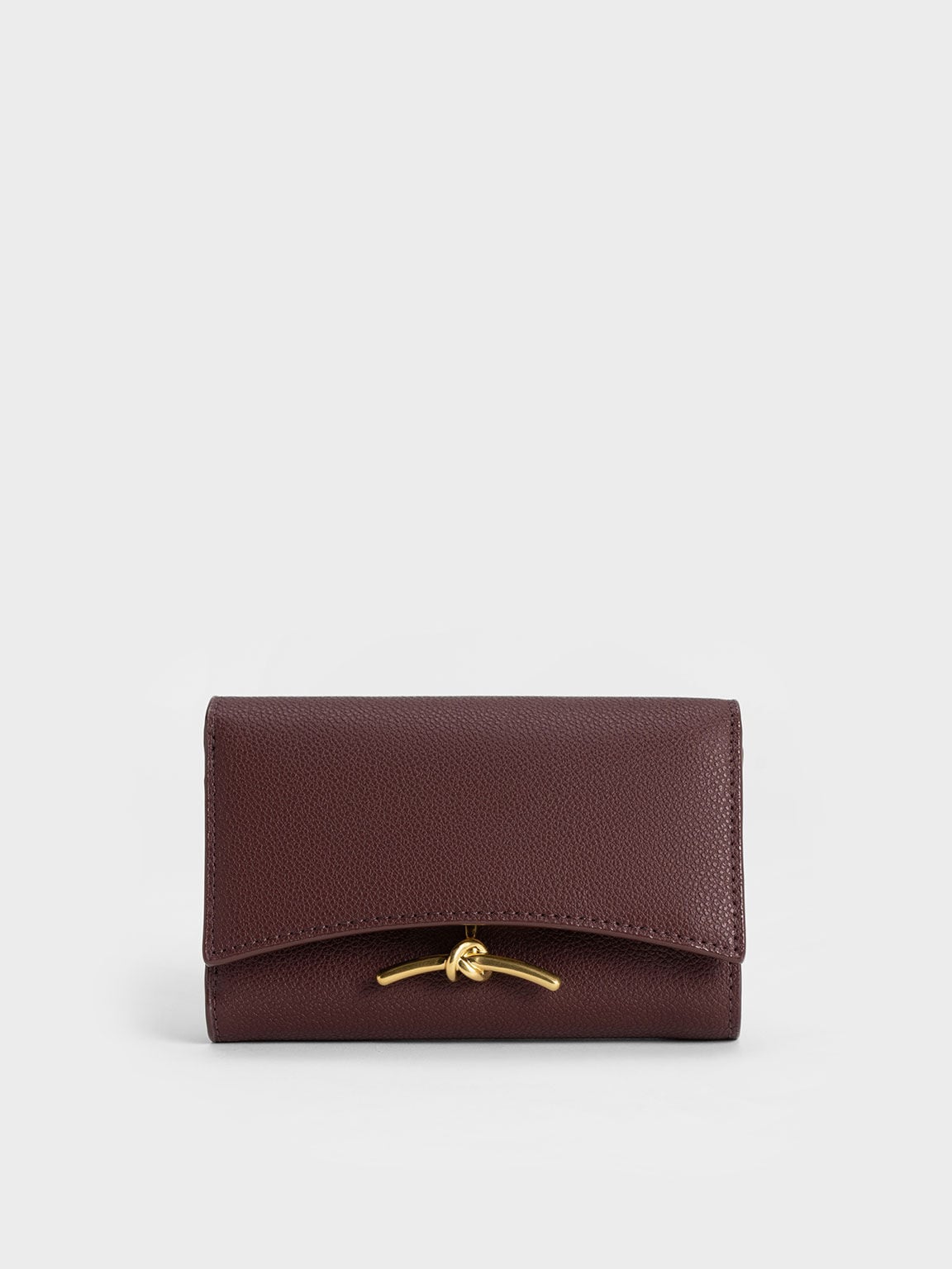 Huxley Metallic-Knot Wallet - Dark Chocolate | CHARLES & KEITH