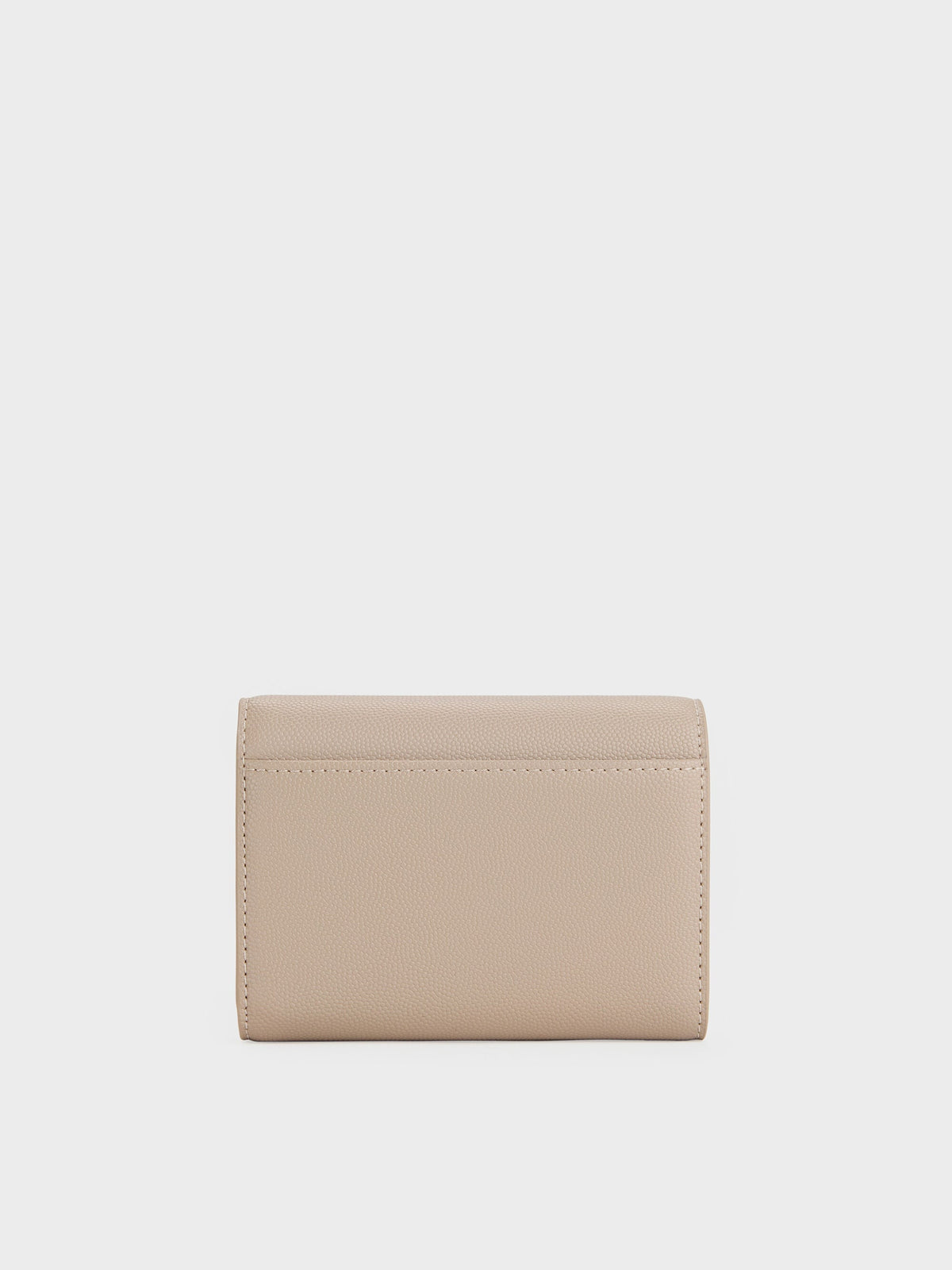 Briony Curved Flap Wallet - Taupe | CHARLES & KEITH