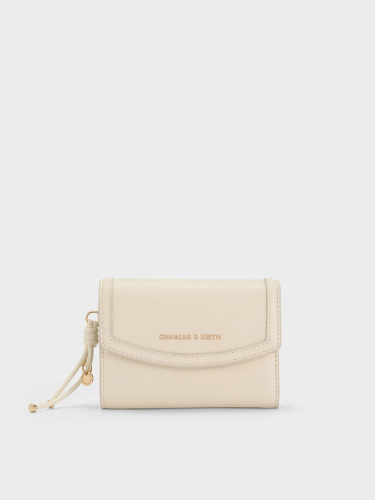 Haylen Front-Flap Small Wallet - Cream | CHARLES & KEITH