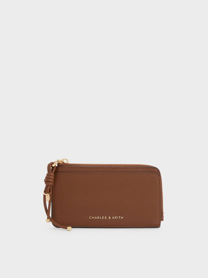 Everleigh Zip-Around Card Holder - Chocolate | CHARLES & KEITH