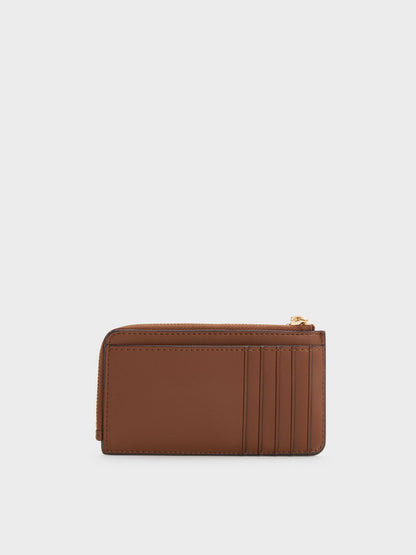 Everleigh Zip-Around Card Holder - Chocolate | CHARLES & KEITH