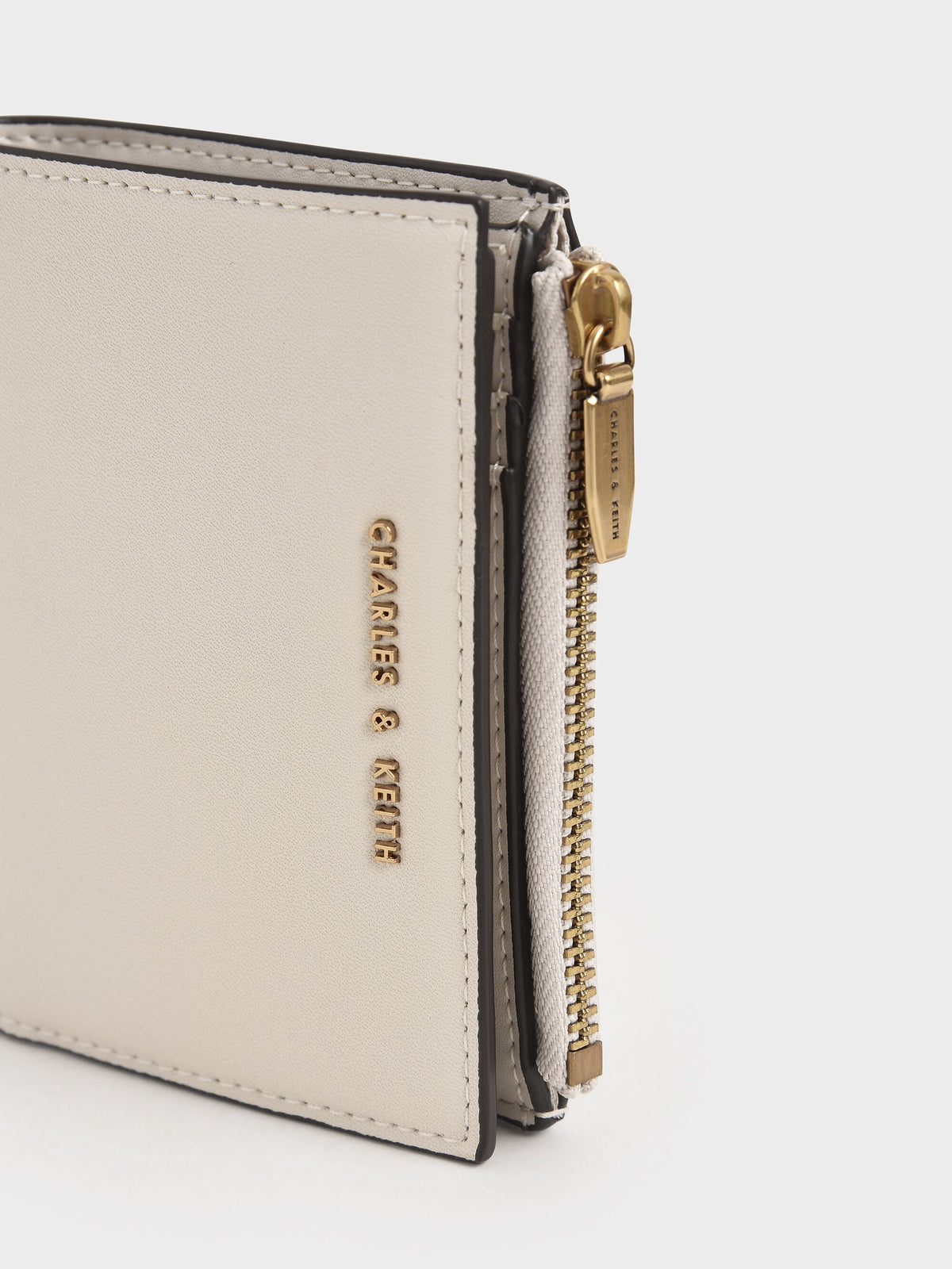 Harmonee Top-Zip Small Wallet - Ivory | CHARLES & KEITH