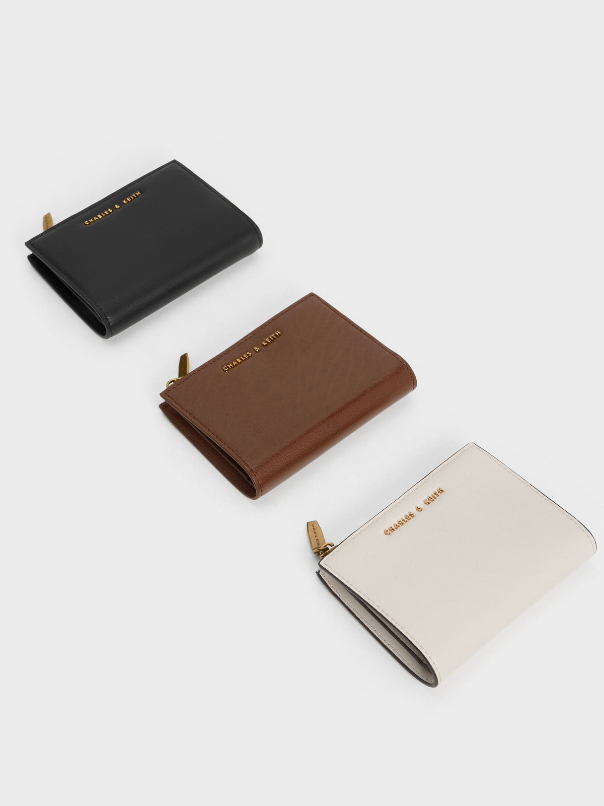 Harmonee Top-Zip Small Wallet - Ivory | CHARLES & KEITH