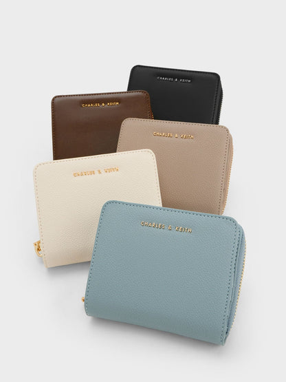 Finley Zip-Around Small Wallet - Taupe | CHARLES & KEITH