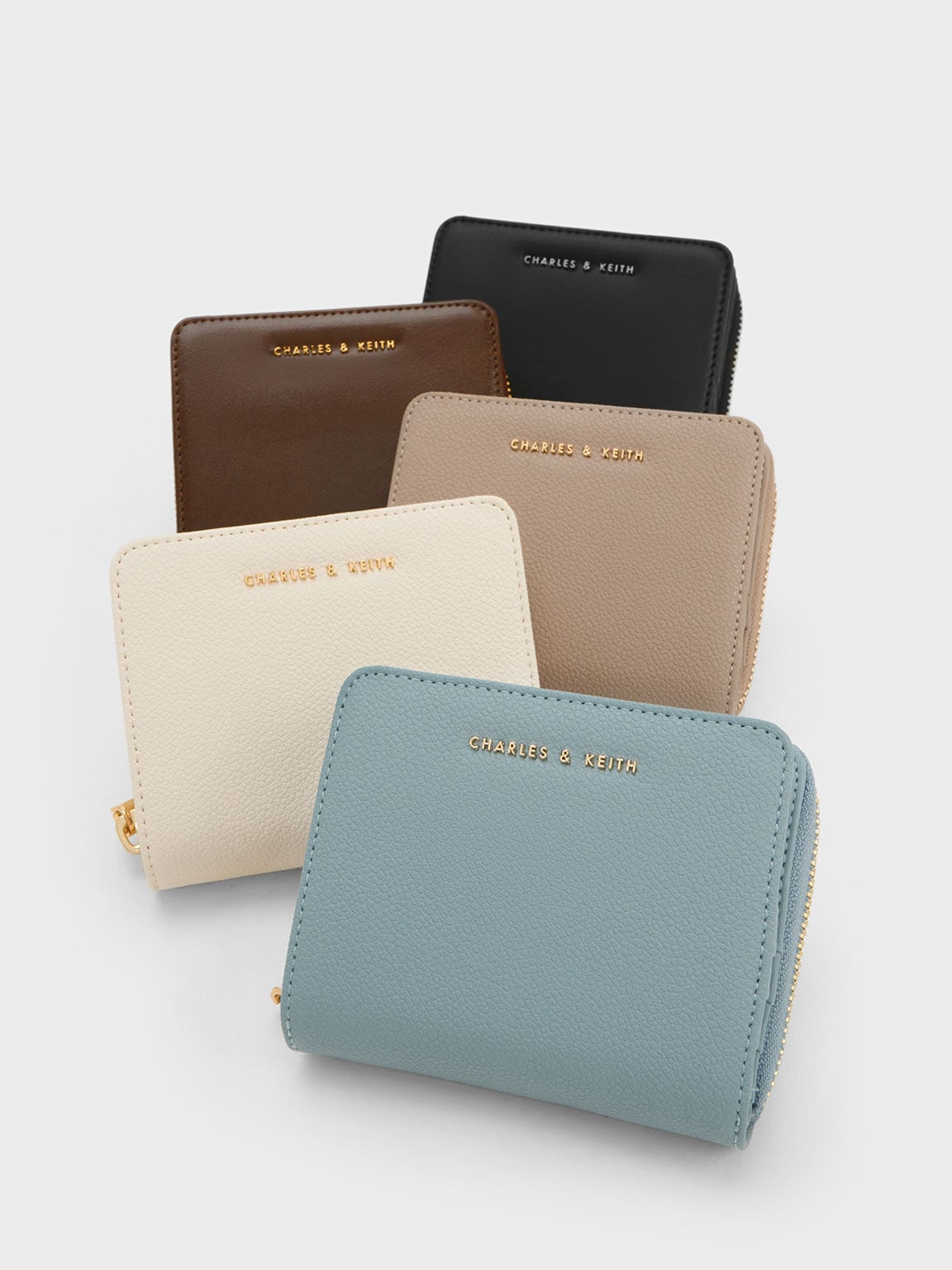 Finley Zip-Around Small Wallet - Cream | CHARLES & KEITH