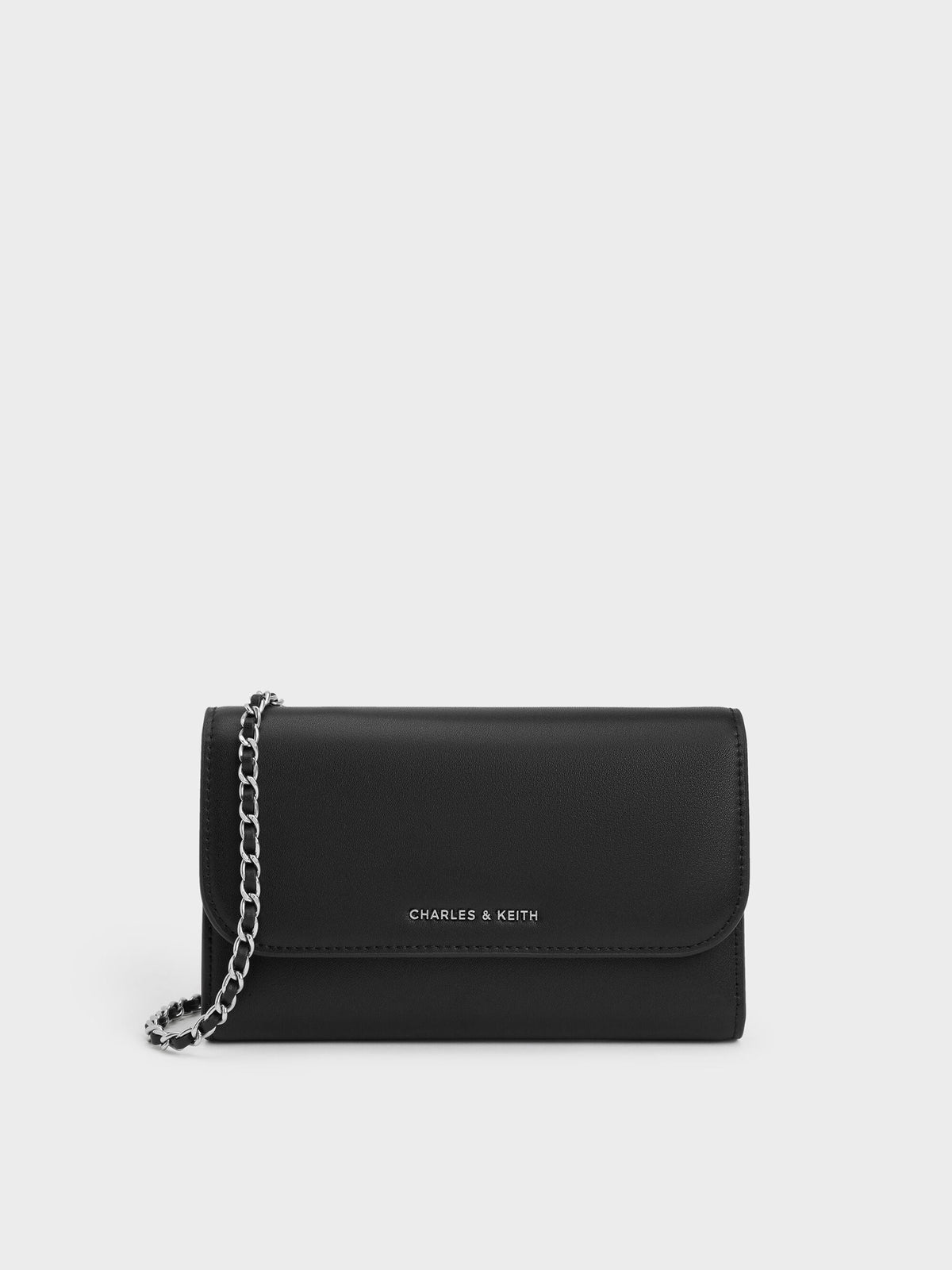 Octavia Front Flap Long Wallet - Noir | CHARLES & KEITH