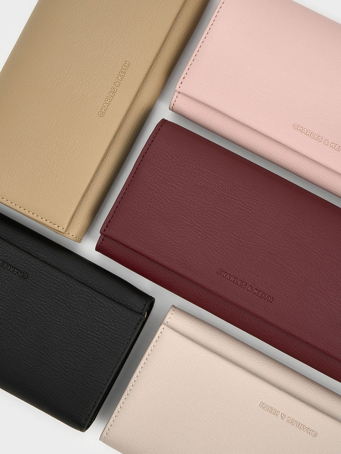 Muriel Front Flap Long Wallet - Black | CHARLES & KEITH