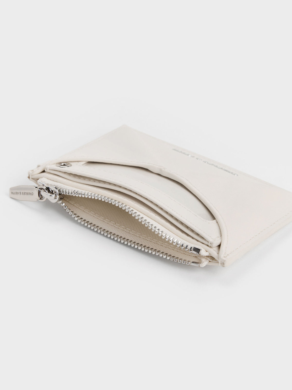 Hazel Bow Panelled Card Holder - Cream | CHARLES & KEITH