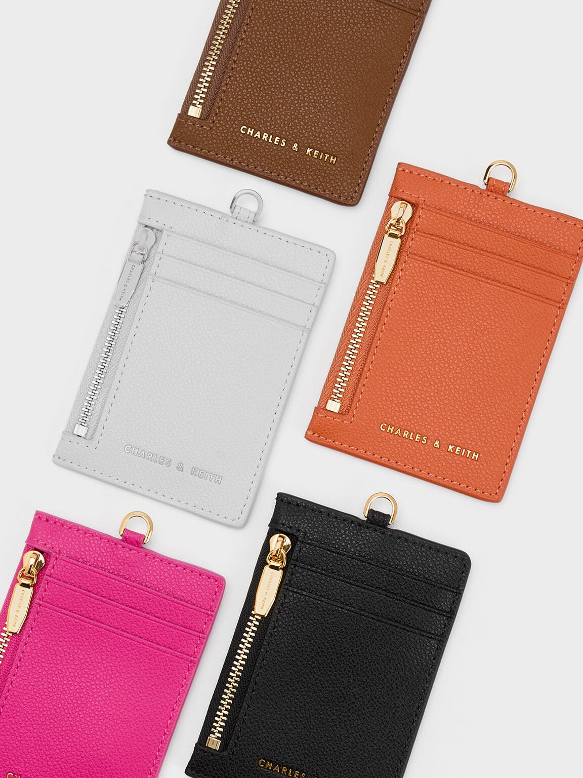 Twilia Card Holder With Lanyard - Chocolate | CHARLES & KEITH