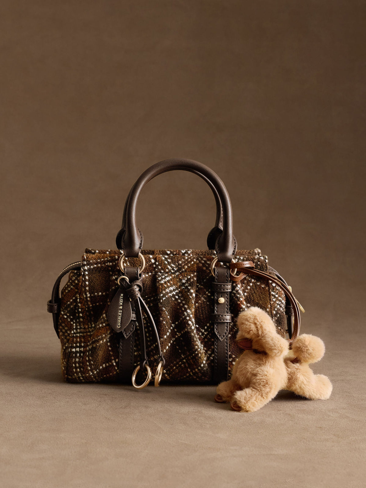 Faux Shearling Poodle Charm - Multi | CHARLES & KEITH