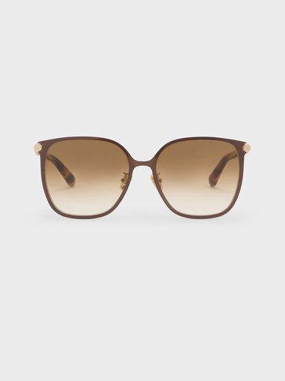Ophelia Square Sunglasses - Brown | CHARLES & KEITH