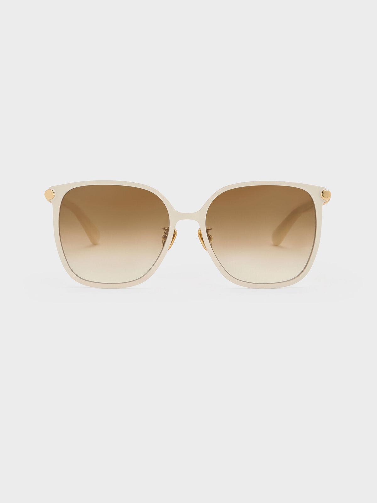 Ophelia Square Sunglasses - Cream | CHARLES & KEITH