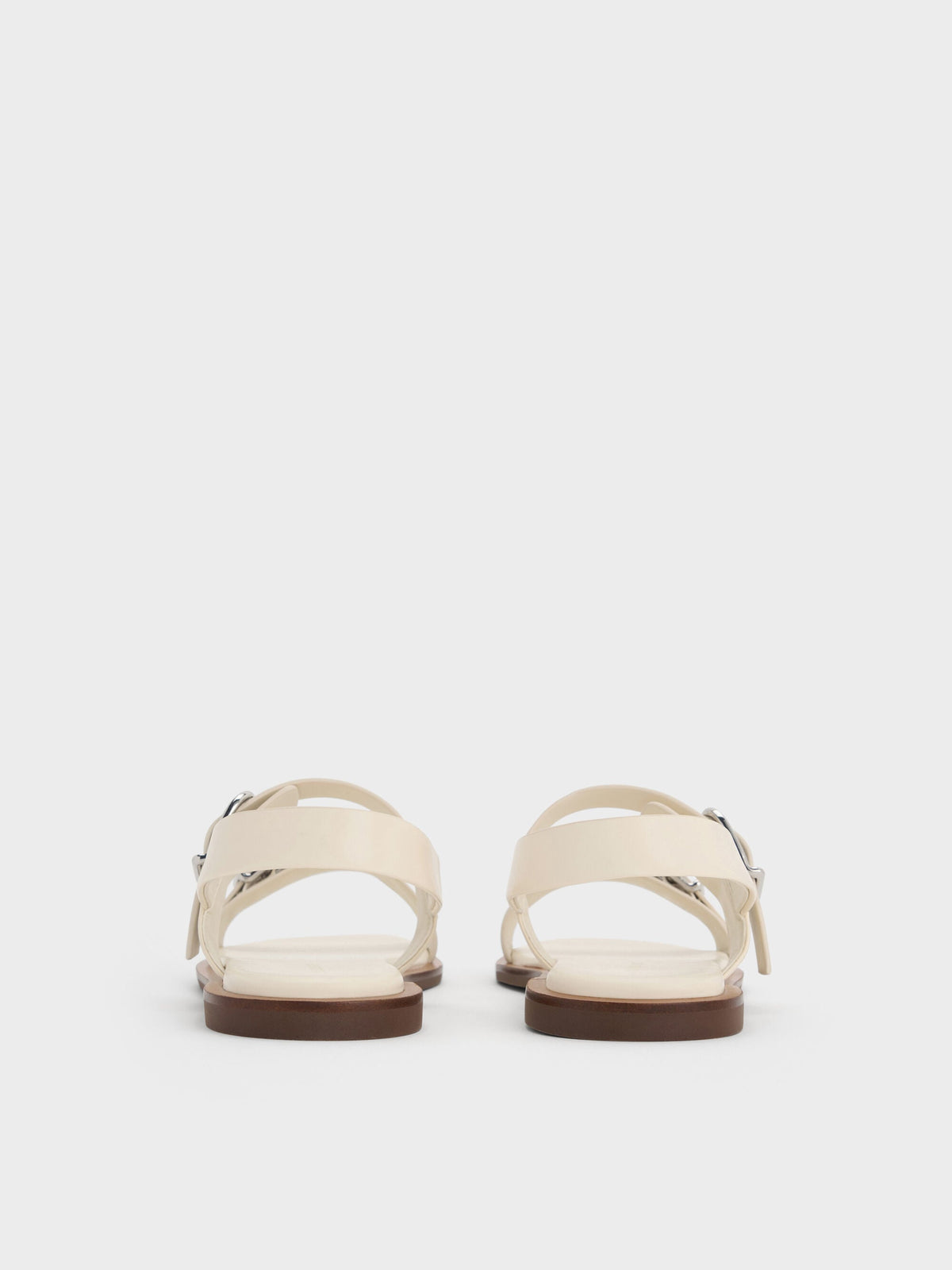 Double-Strap Slingback Sandals - Cream | CHARLES & KEITH