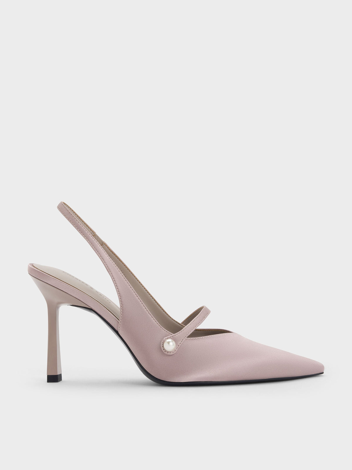 Helena Pearl Pointed Slingback Pumps - Mauve | CHARLES & KEITH