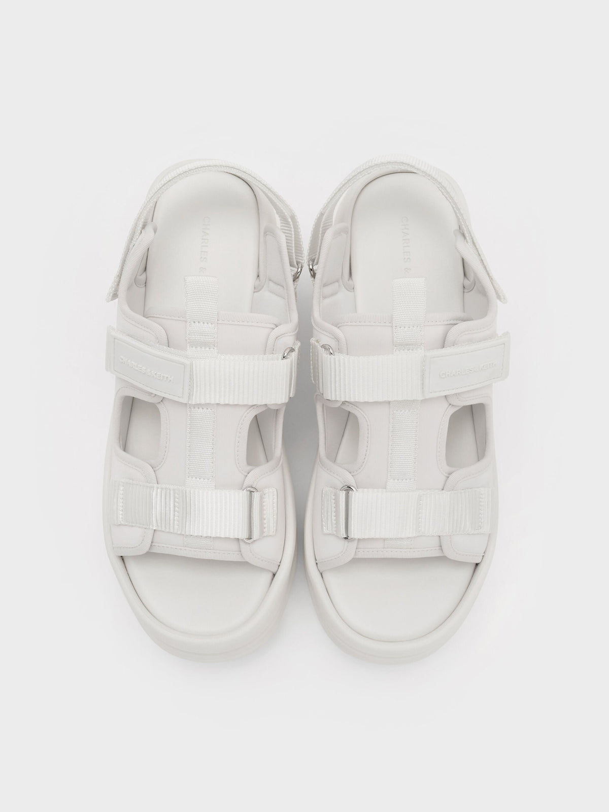 Flatform Sports Sandals - White | CHARLES & KEITH