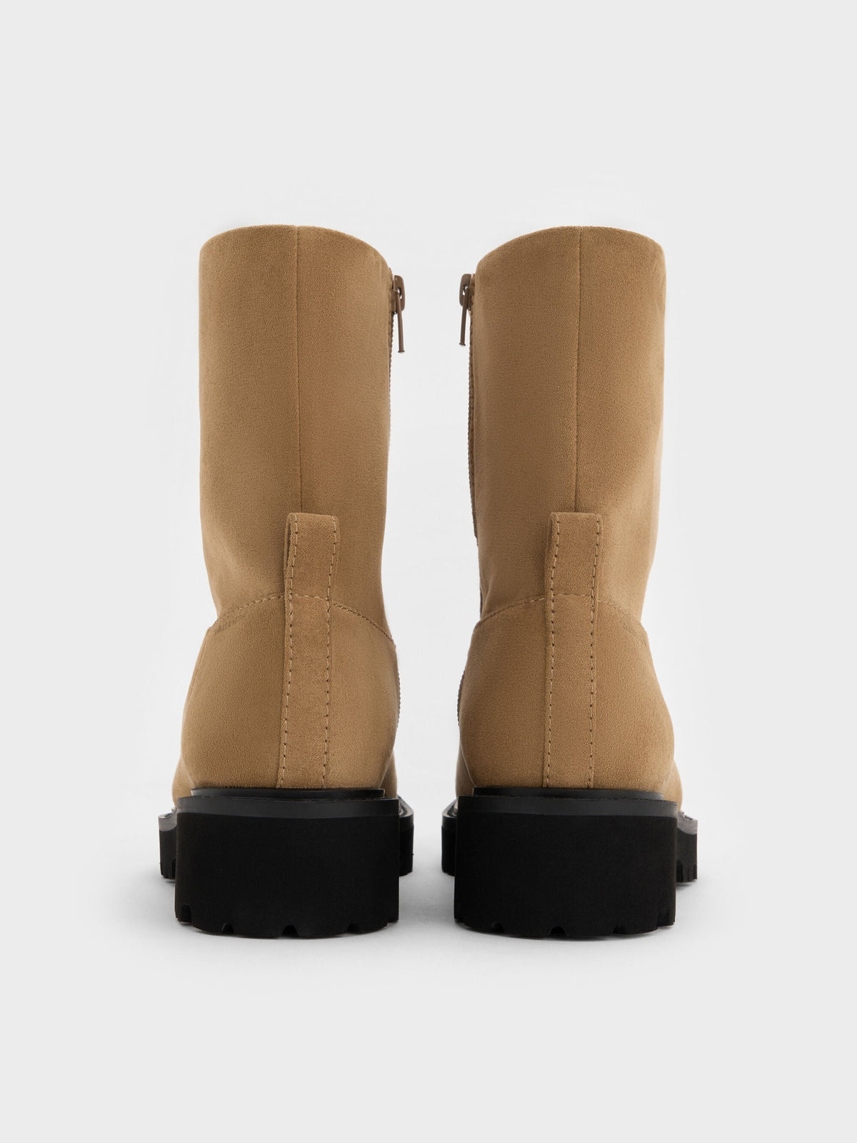 Devan Faux Suede Calf Boots - Camel | CHARLES & KEITH