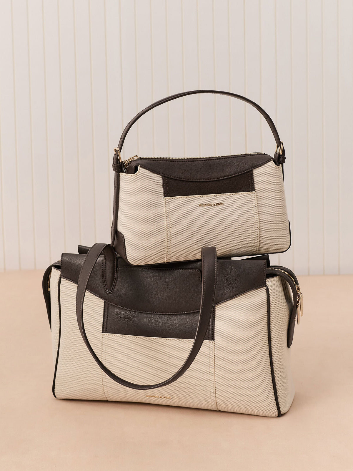 Roan Canvas Tote Bag - Espresso Brown | CHARLES & KEITH